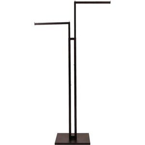 Black 2-Way Adjustable Clothing Rack with Straight Arms and Chrome Accents